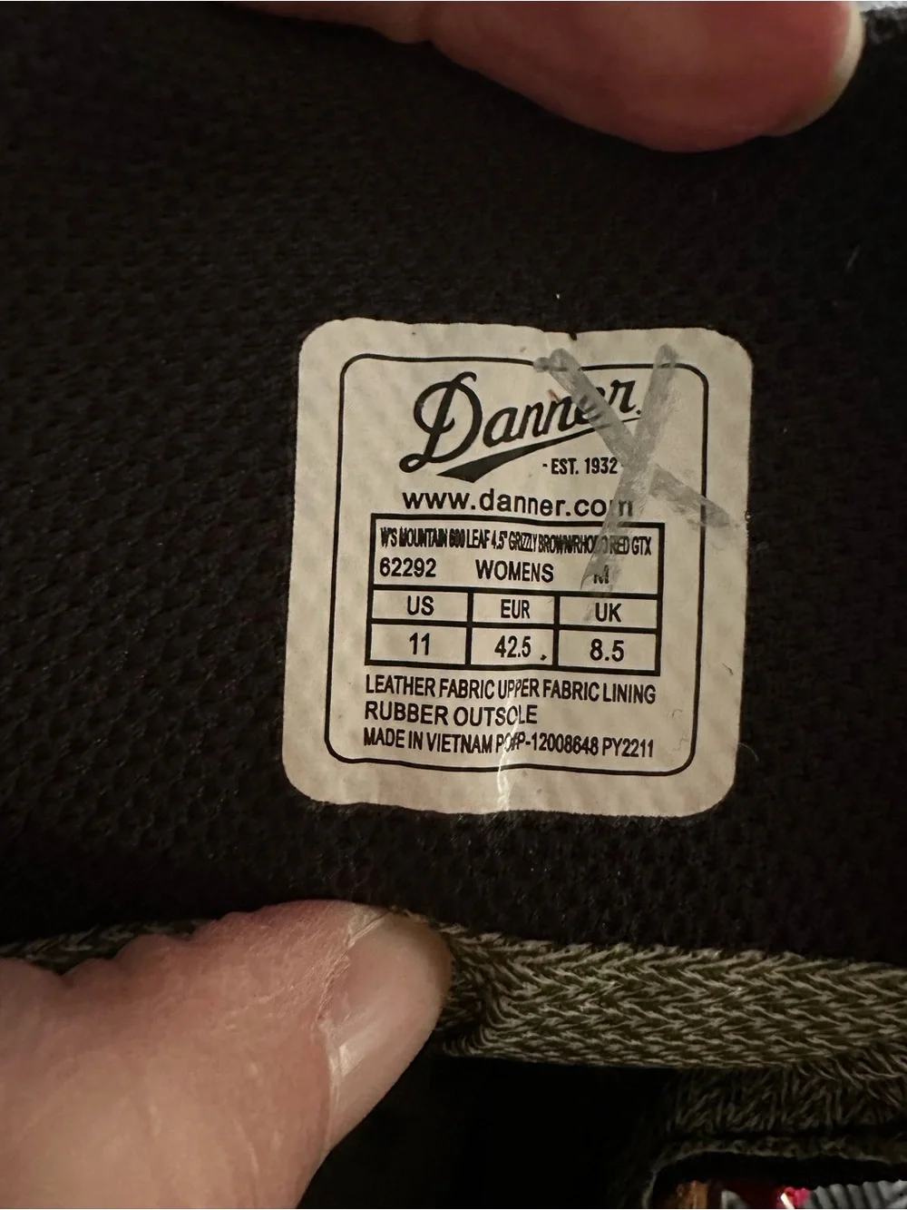 Danner Tan/Brown Hiking Boots with Red Laces - Picture 4 of 4